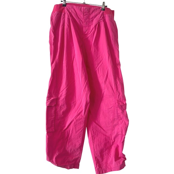 Free People Movement Pants - Free People Mesmerize Me Highrise Cargo Windbreaker Joggers Pink Pants Gorp L